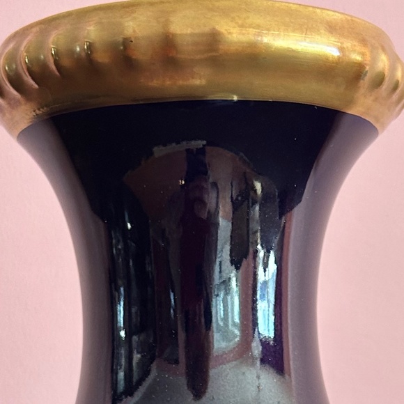 Vintage Porcelain Bareuther Waldsass Cobalt + Gold Vase Made in Bavaria Germany - Picture 3 of 9